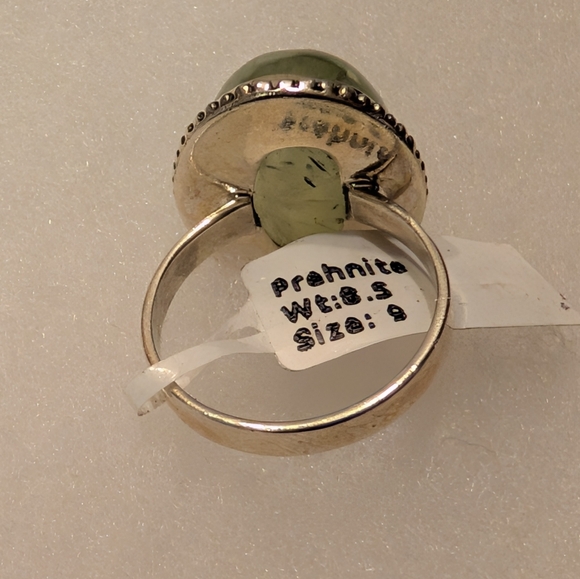 Natural Prehnite Stone Ring Set in 925 Sterling Silver - Picture 5 of 5